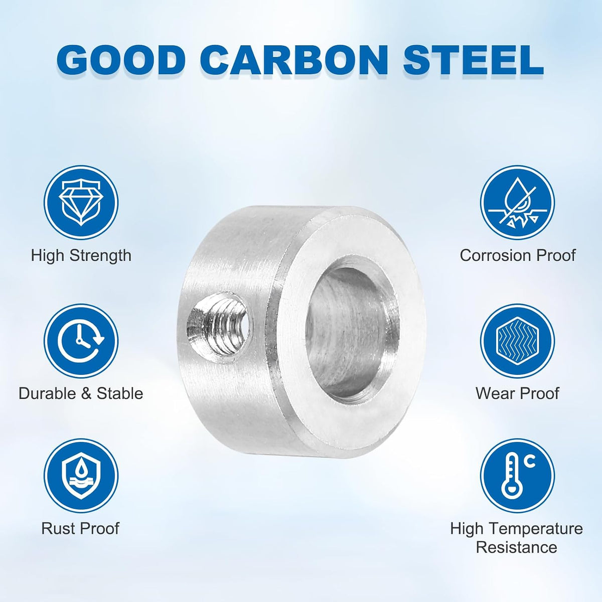 MECCANIXITY 4Pcs Shaft Collars 8mm Bore 1 Screw 16mm OD 8mm Thick