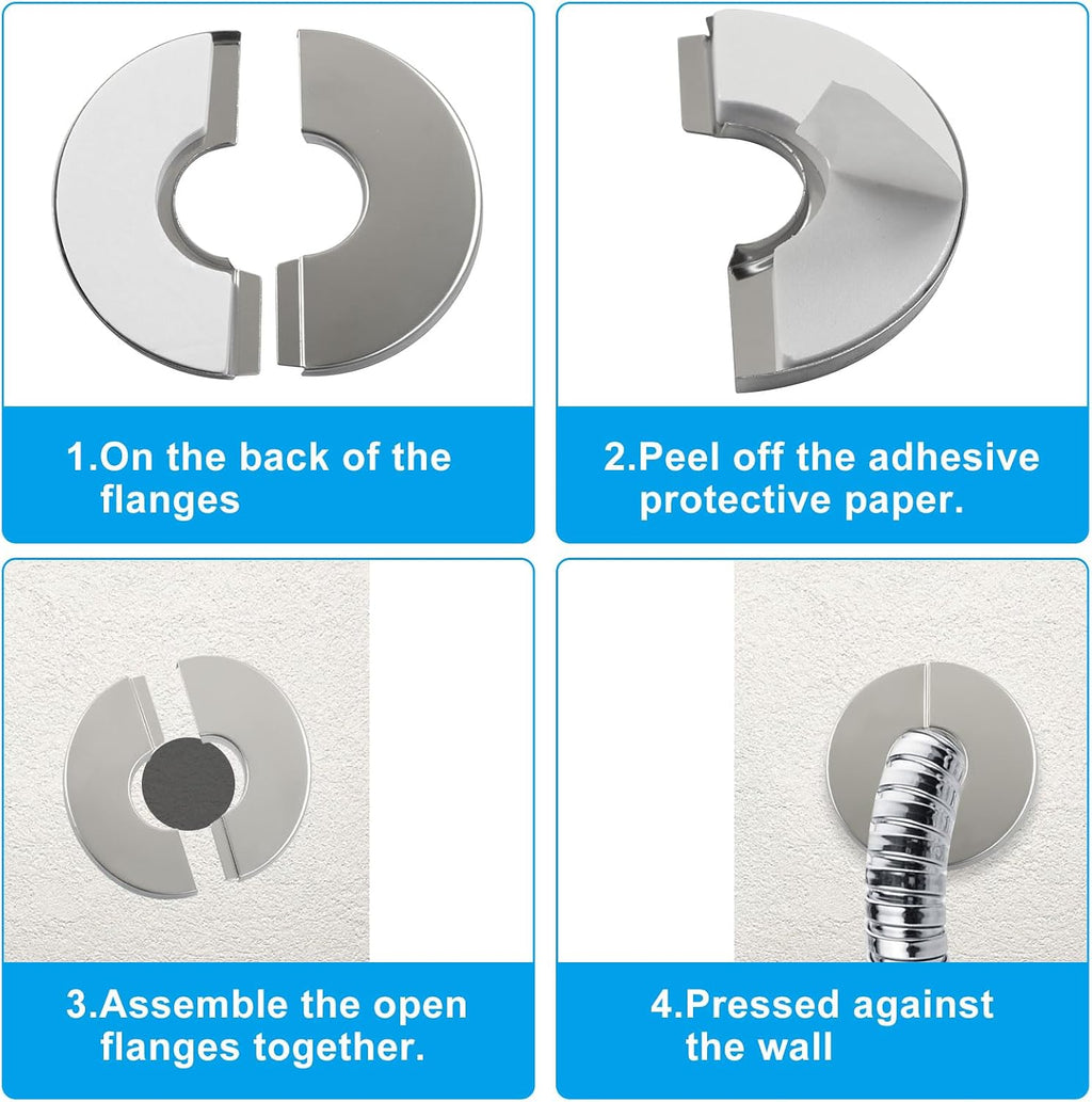 BokWin 4 Pack 0.87 inch/22mm ID Wall Split Flange