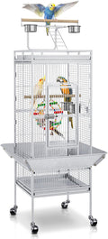 PRO 61-inch 2in1 Large Bird Cage with Rolling Stand Playtop Parrot Chinchilla Finch Cage Macaw Conure Cockatiel