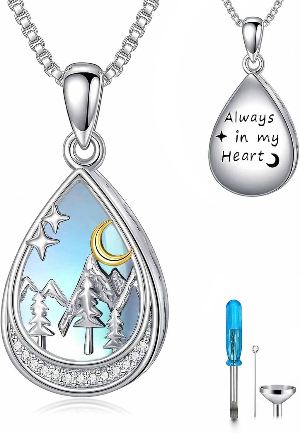 Urn Necklaces for Ashes Moonstone Cremation Necklace