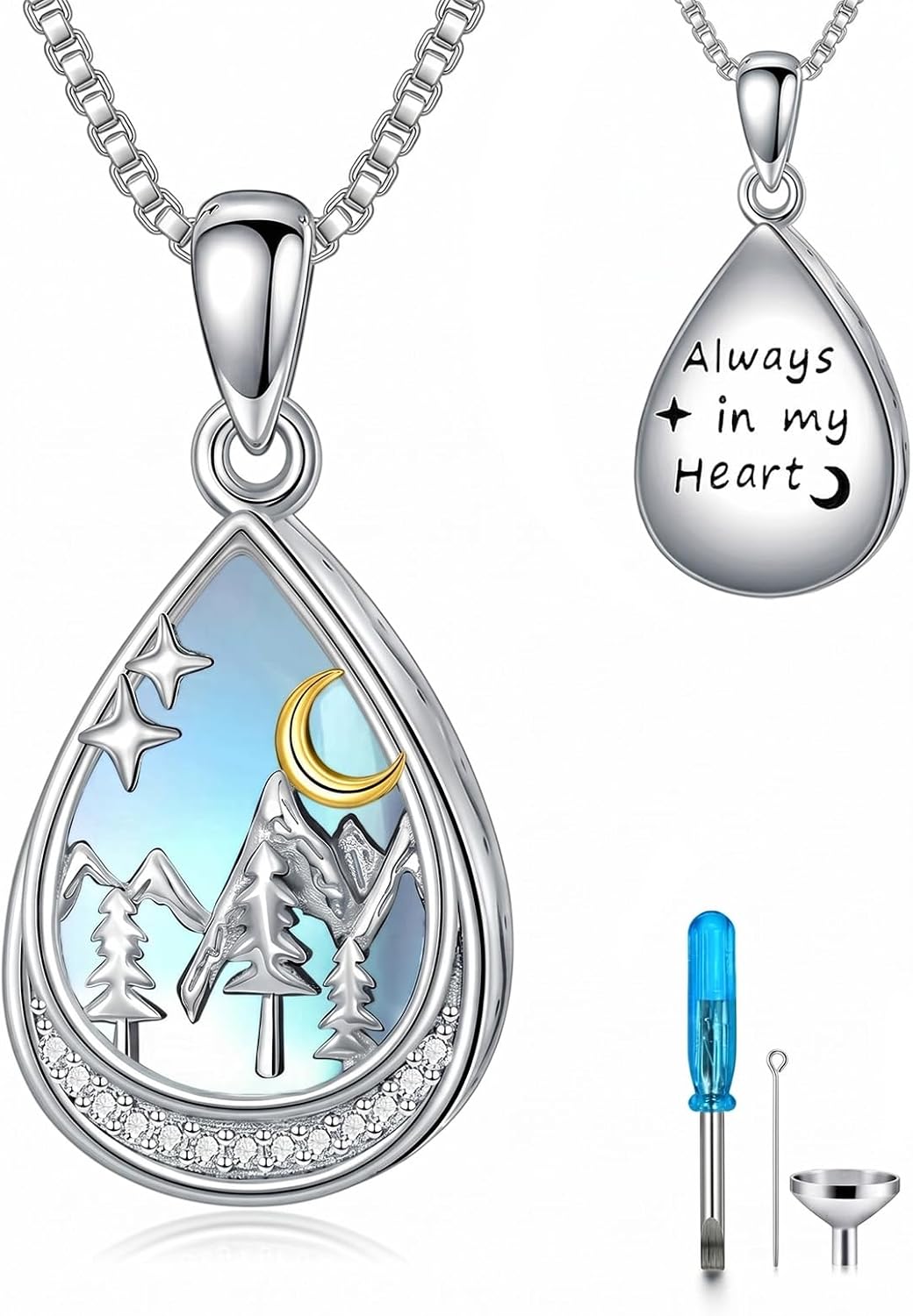 Urn Necklaces for Ashes Moonstone Cremation Necklace