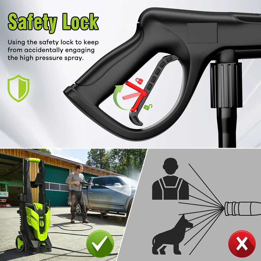 Pressure Washer, Power Washer with 4 Quick Connect Nozzles 1 Foam Cannon, High Pressure Cleaning Machine for