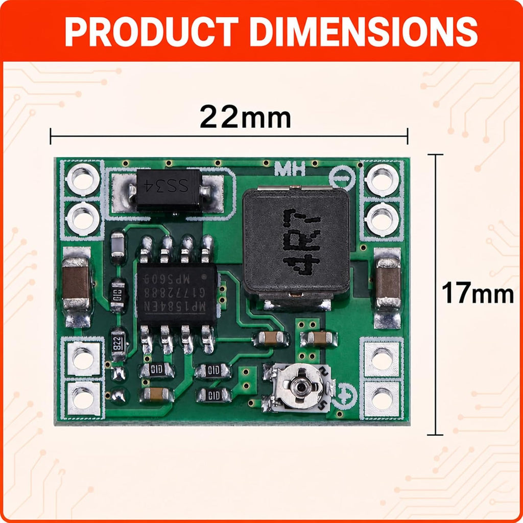 6-Pack MP1584EN Buck Converter, DC-DC, 3A Adjustable