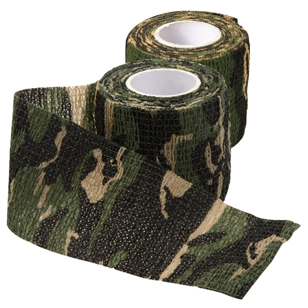 Camouflage Tapes, 2PCS 14.8ft Long self-Adhesive Camo Wrap, Elastic Camo Duct Tape, Cuttable Reusable Form Tape for