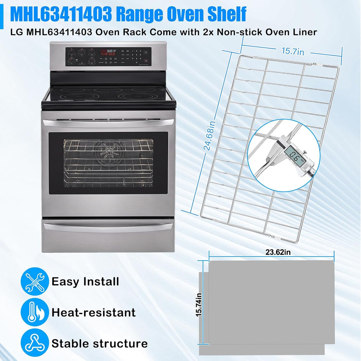 Upgraded MHL63411403 Oven Rack Replacement for LG Range Oven Rack Parts
