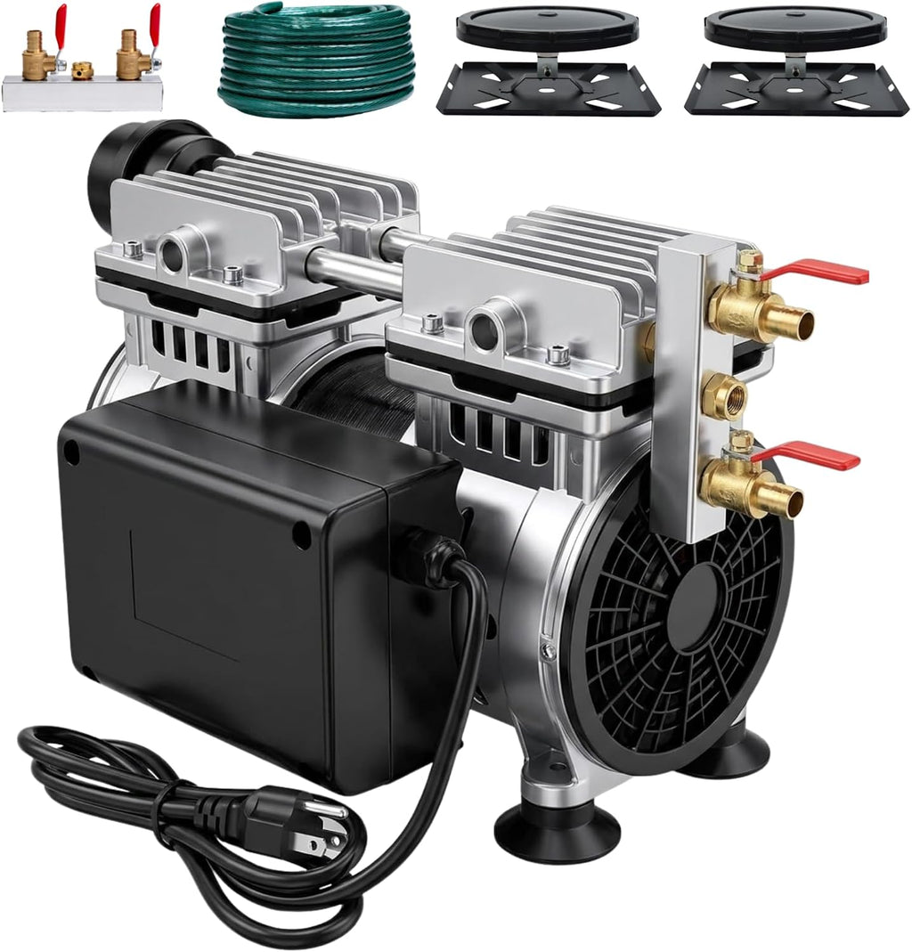 Pond Aerator 5.76CFM Aeration System for Up to 3 Acre Pond & Lake, 3/4 HP 550W Air Compressor with 100' Weighted