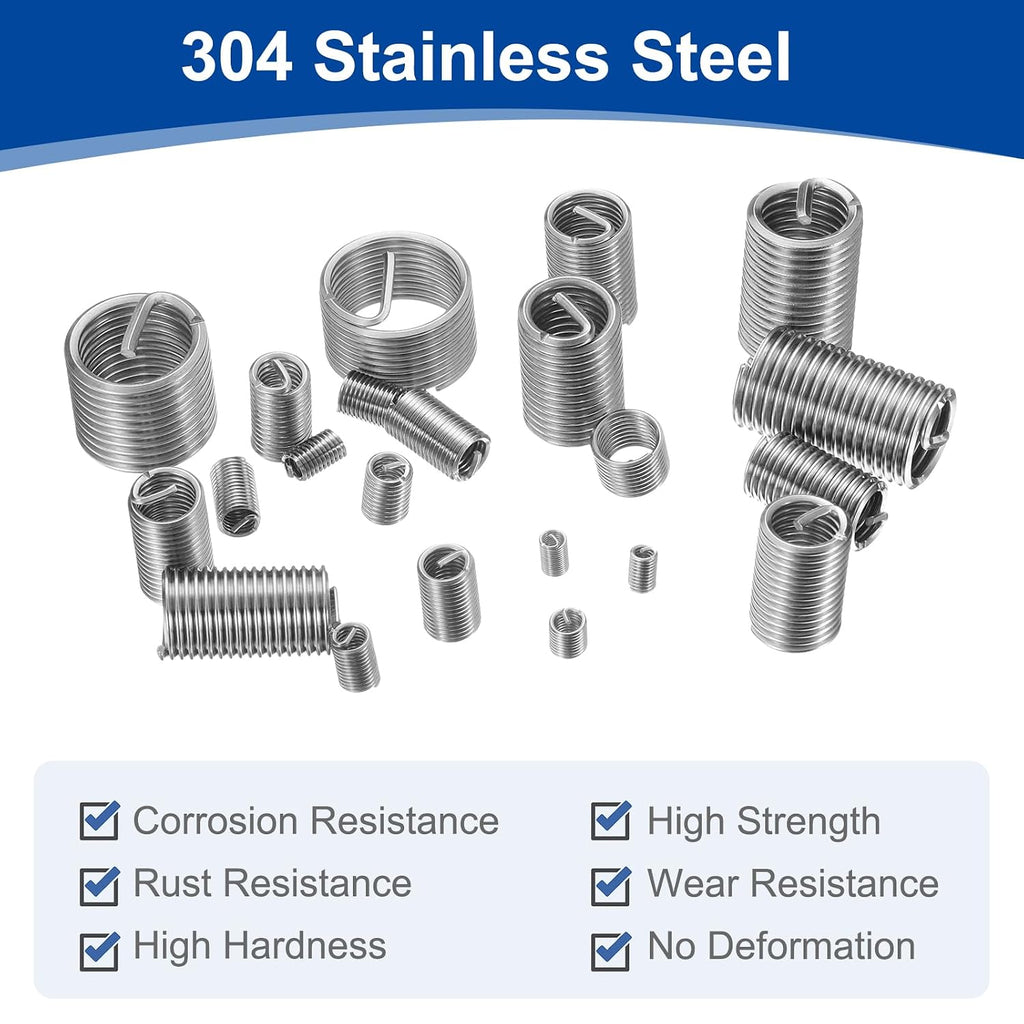 uxcell 30pcs Wire Thread Inserts 1/2-13 UNC 1.5D(3/4") 304 Stainless Steel Helical Type Coiled Thread Repair Kit Wire Screw Threaded Sleeve Sheath for Mechanical Equipment