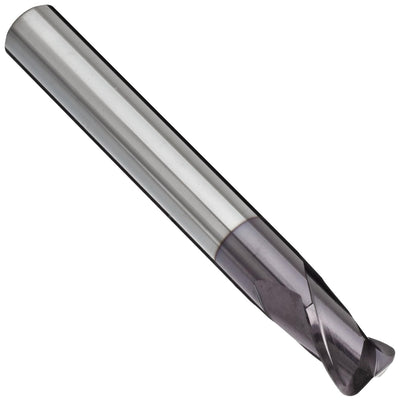 YG-1 EM636 Carbide Corner Radius End Mill, Uncoated (Bright) Finish, 30 Deg Helix, 2 Flutes, 2.25" Overall Length, 0.125" Cutting Diameter, 0.25" Shank Diameter, 0.020" Corner Radius