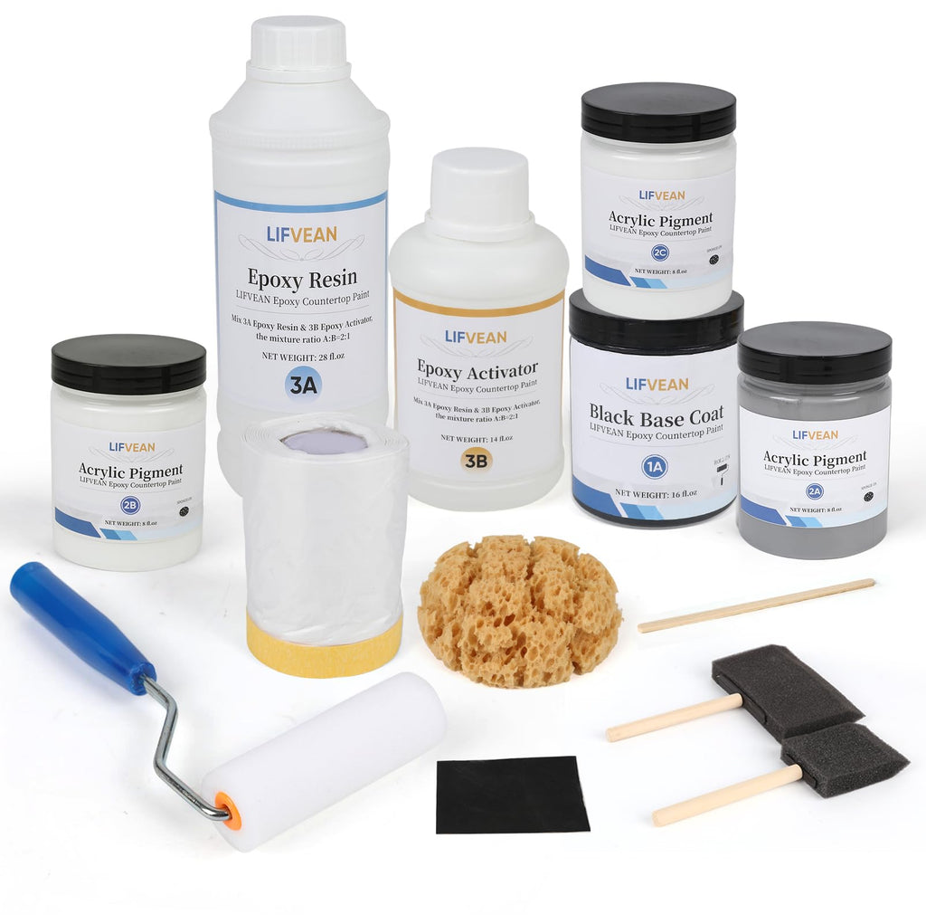Epoxy Countertop Paint Refinishing Kit, Granite White