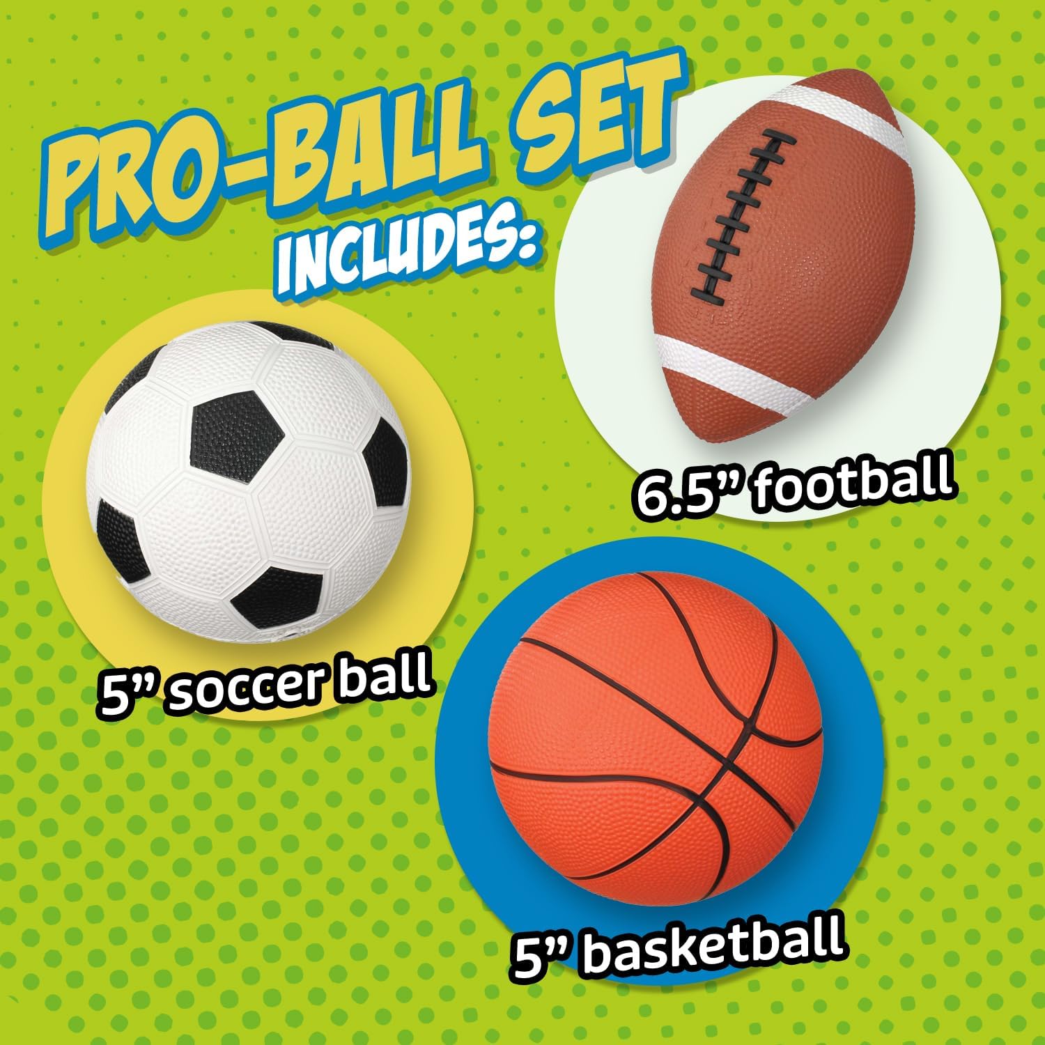 Get Outside Go Toddler Sports Ball Set, Multicolor, 3 Pack | Soccer Ball, Football and Basketball, Small Hands