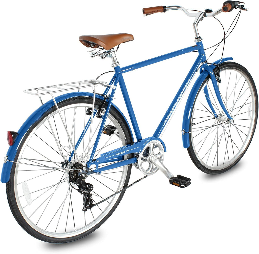 ROASCA 700C City Bike 7 Speed V-Brake Commuter Adults Bicycle with Luggage Carrier