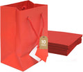 Novel Box Red Gift Bags with Handles 10 Pack 8x4x10 Inches