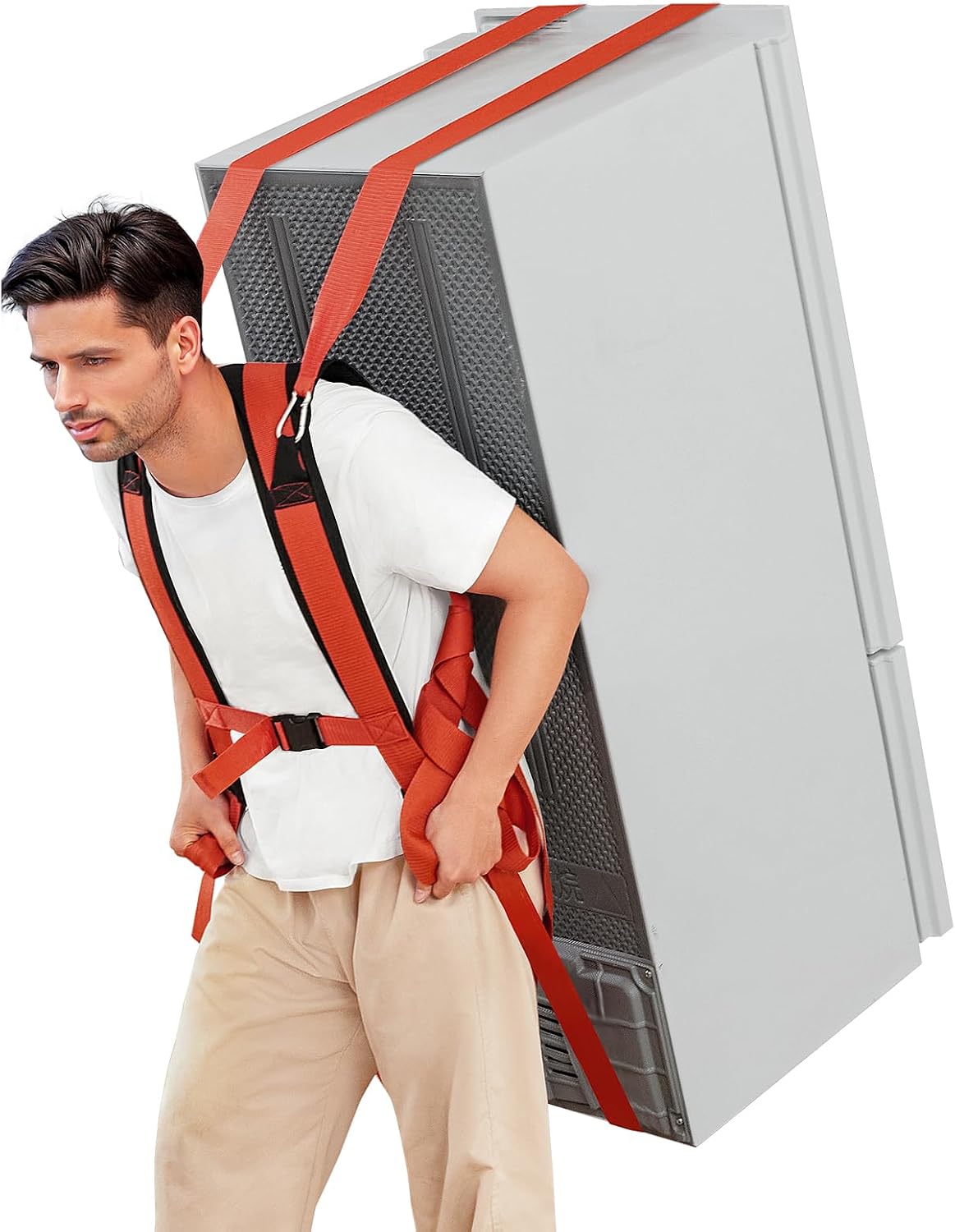 Moving Straps 1 Person-Back Carry, Lifting Straps Moving Free Your Arms, Heavy Duty Strap for Appliance, Thicken