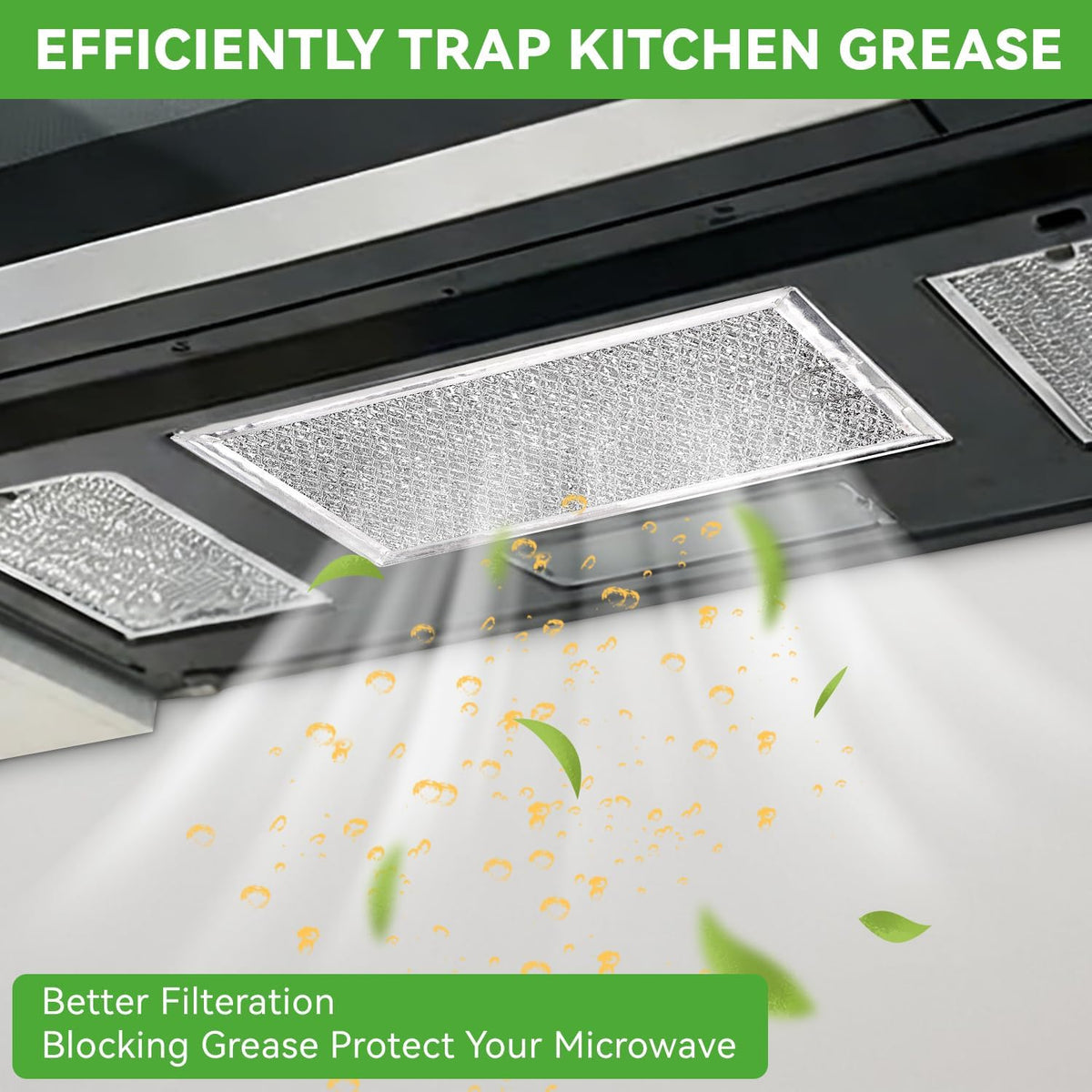 Microwave Grease Filter Replacement for WB02X35491 WB6X10359 Models, Aluminum Mesh Screen for GE, Whirlpool, Frigidaire Microwaves (7-5/8" x 5"), Microwave Vent Filter Replacement, Easy to Clean