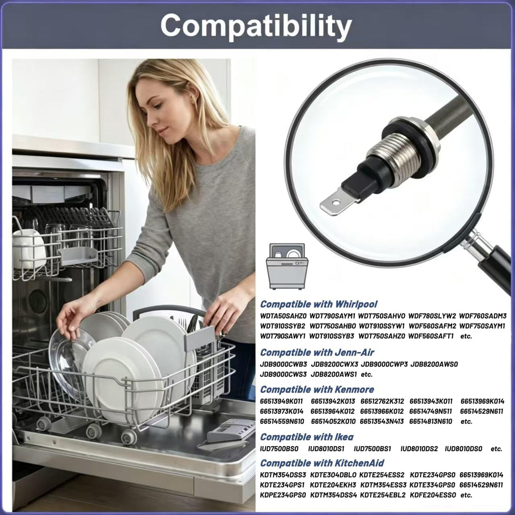 Upgraded W10703867 Dishwasher Heating Element