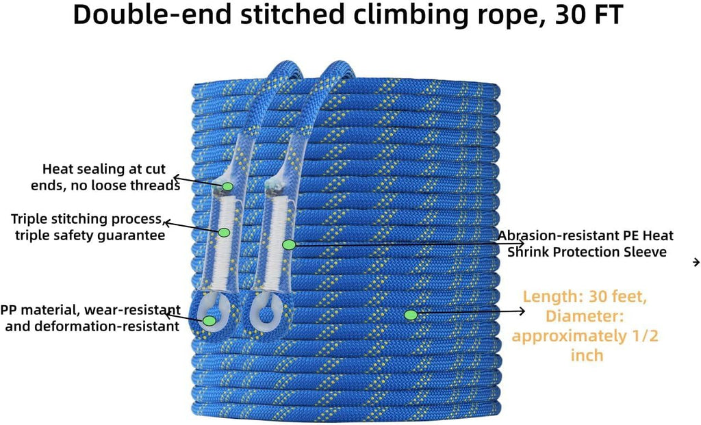 Safety Harness Fall Protection Kit,Full Body Roof Harness for Construction,Heavy-Duty Harness with Safety Rope