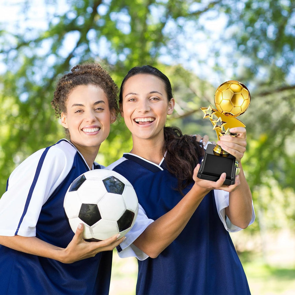 Soccer Trophies for Awards, 7.4 Inch Tall Gold Participation Plastic Trophy Cups Sports Tournament Contest Trophies