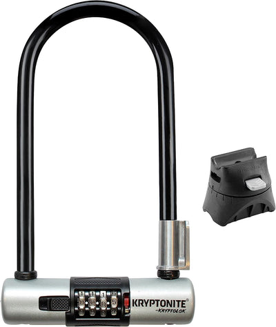 KryptoLok Combo Bike U-Lock, Anti-Theft Security, 12.7mm Steel Shackle, 4-Digit Resettable Combination, U-Shape
