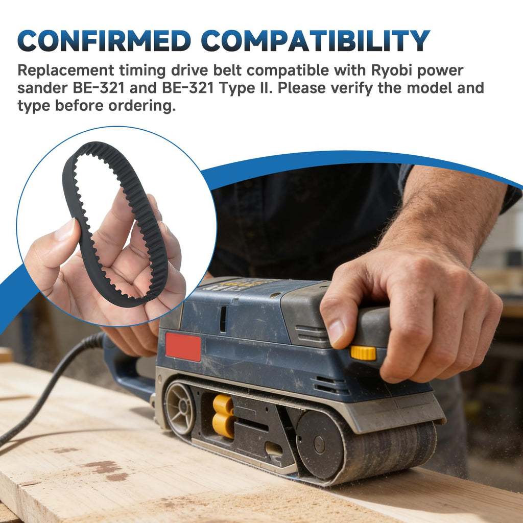6860069 Timing Drive Belt Compatible with Ryobi BE-321 Sanders, 2-Pack