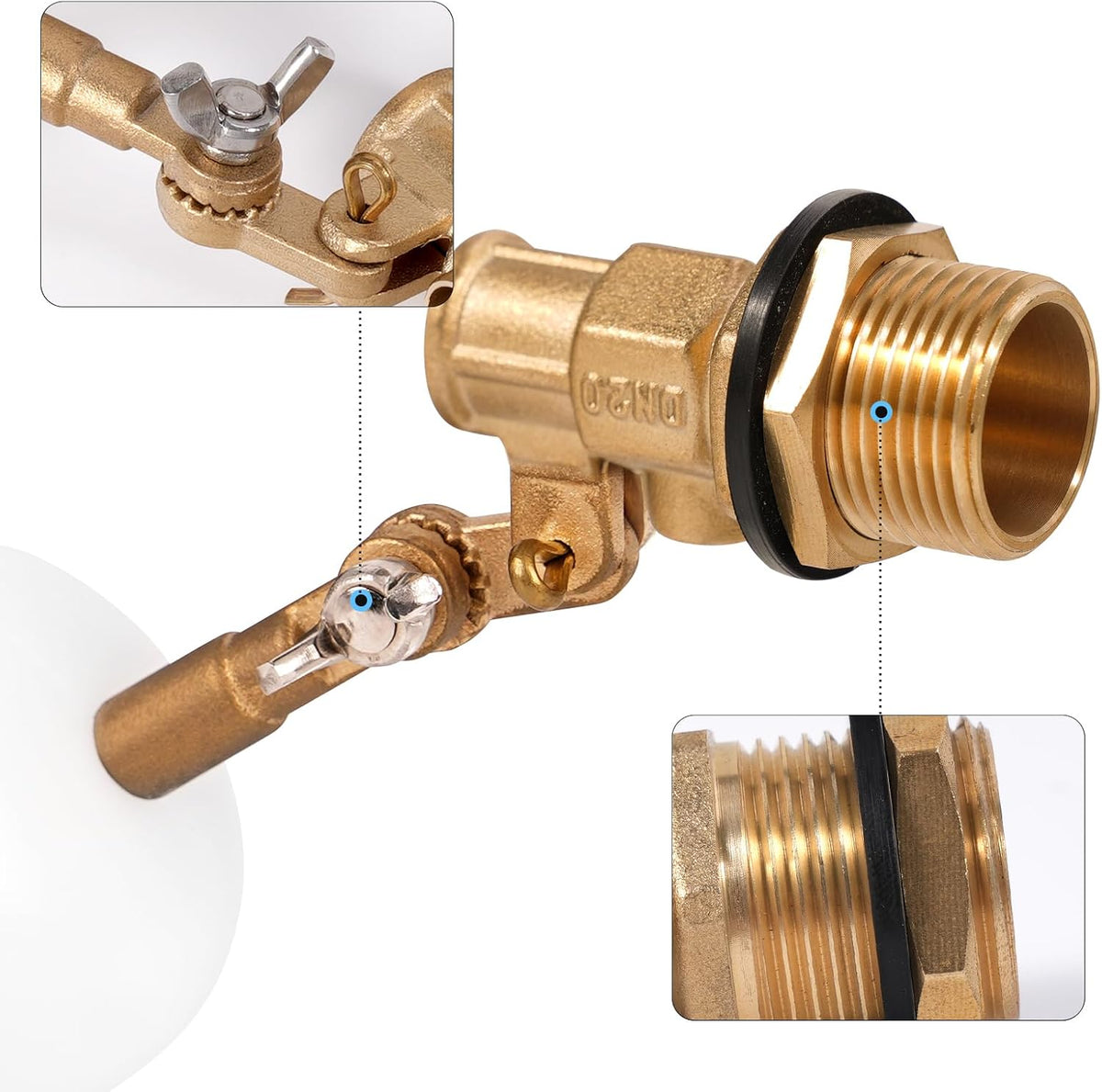 3/4 Inch Float Valve, Water Level Control Auto Fill Valve