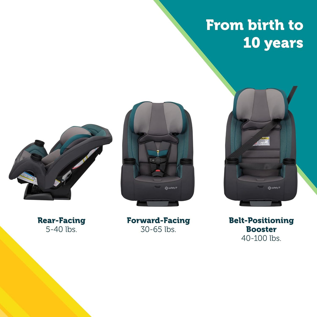 TriMate 3-in-1 Convertible Car Seat, Slim Fit, Infant to Big Kid Car Seat, Easy-Install Harness, Machine-Washable