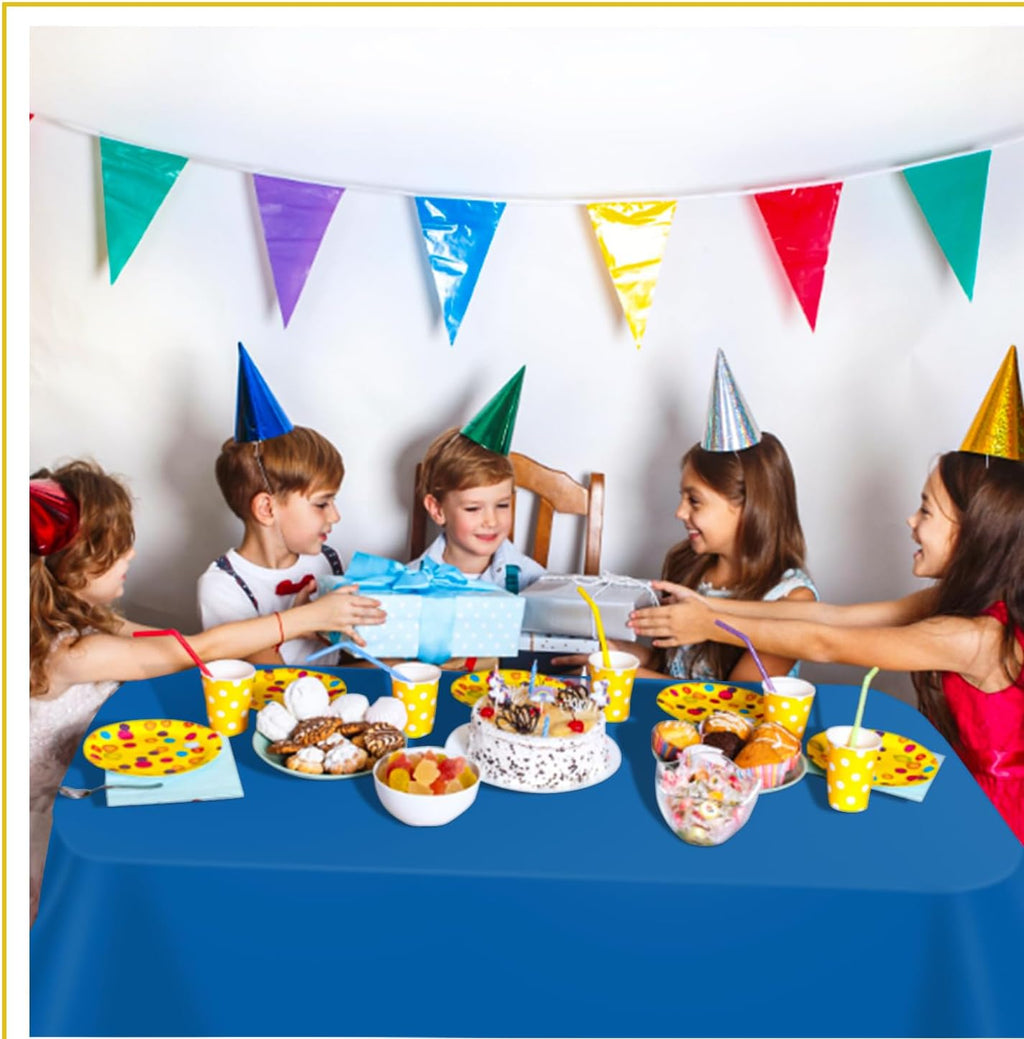 Royal Blue 6 Pack Plastic Table Cloth 54" x 108", Disposable Tablecloths Rectangle Table Cover, Plastic Tablecloths