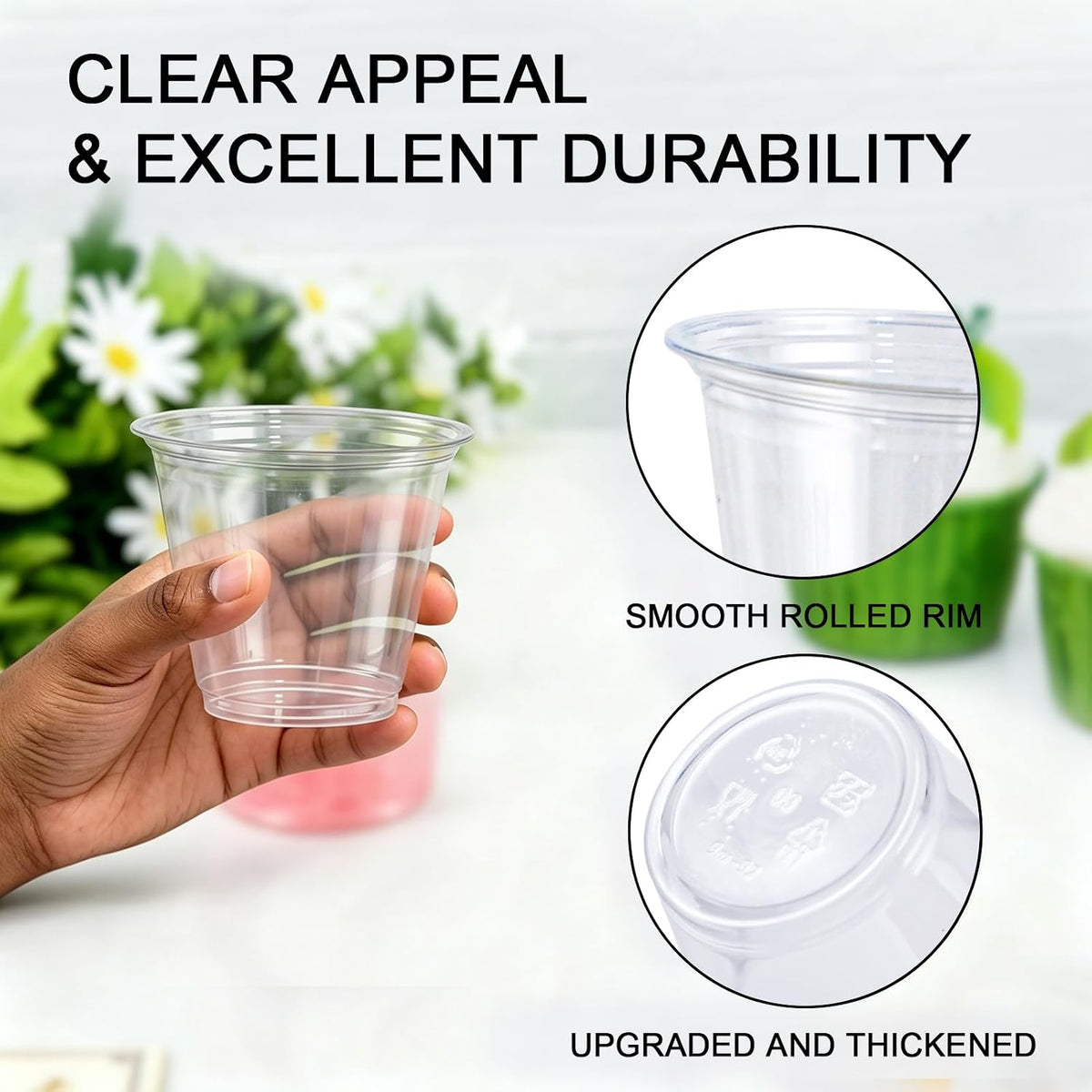 100 Pack 9 oz Clear Plastic Cups Disposable Cups