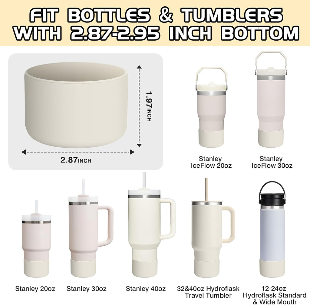 Silicone Boot Sleeve Compatible with Hydro Flask Travel Tumbler with Handle 32oz&40oz and 12-24oz Hydroflask Bottle &