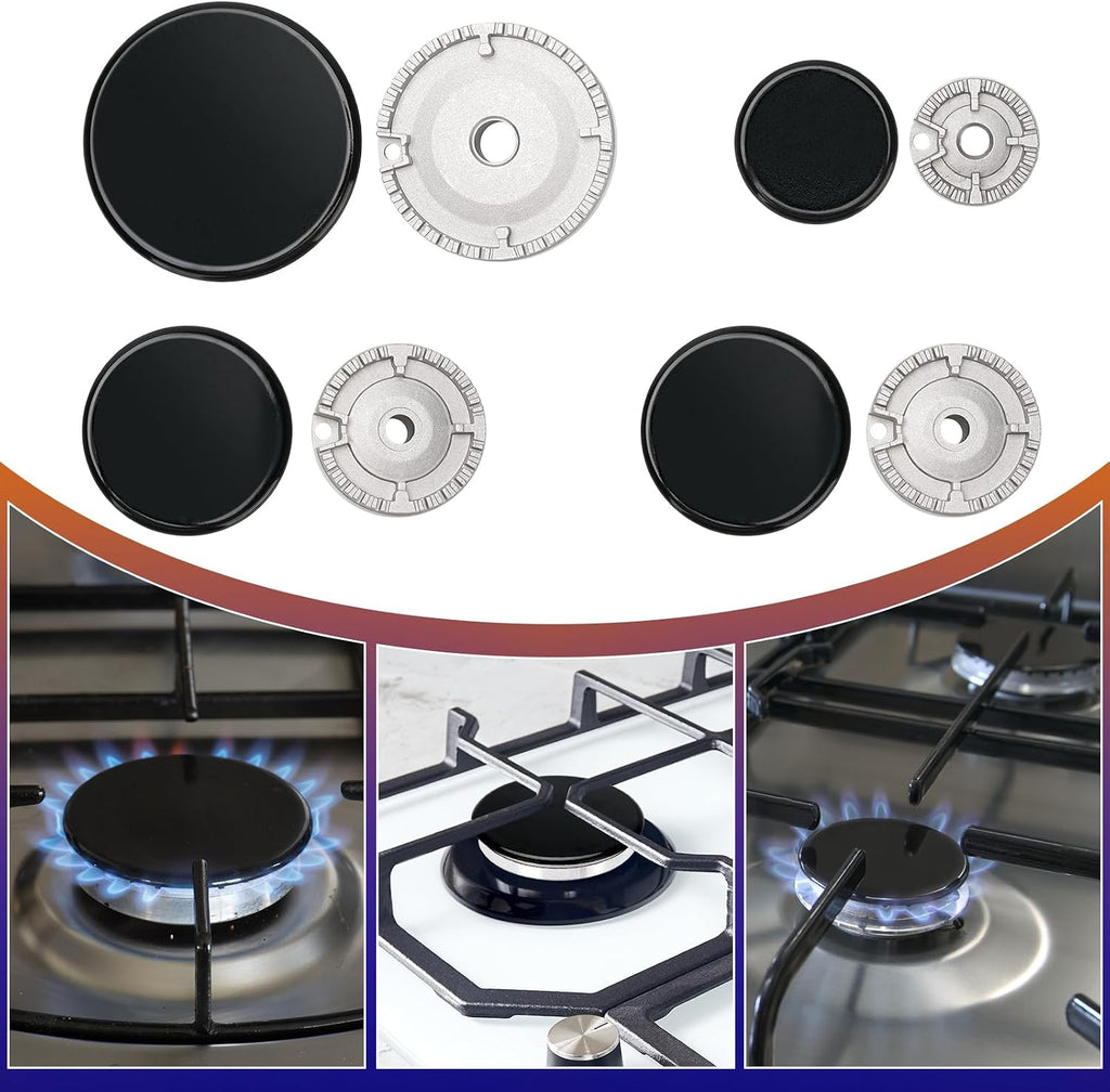 Gas Stove Burner Covers Cooker Hat Set Compatible for SABAF