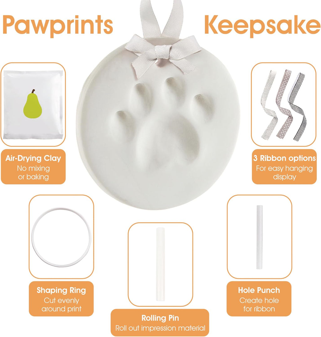 Pet Paw Print Keepsake Ornament Kit, No-Bake Clay Kit