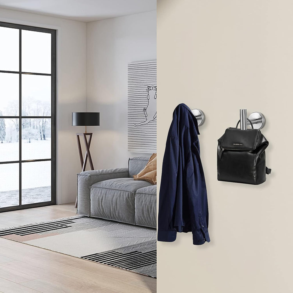 Bath Towel Hooks- SUS 304 Stainless Steel Robe Hook Holder, Heavy Duty Coat Hook for Bathroom Livingroom Hotel
