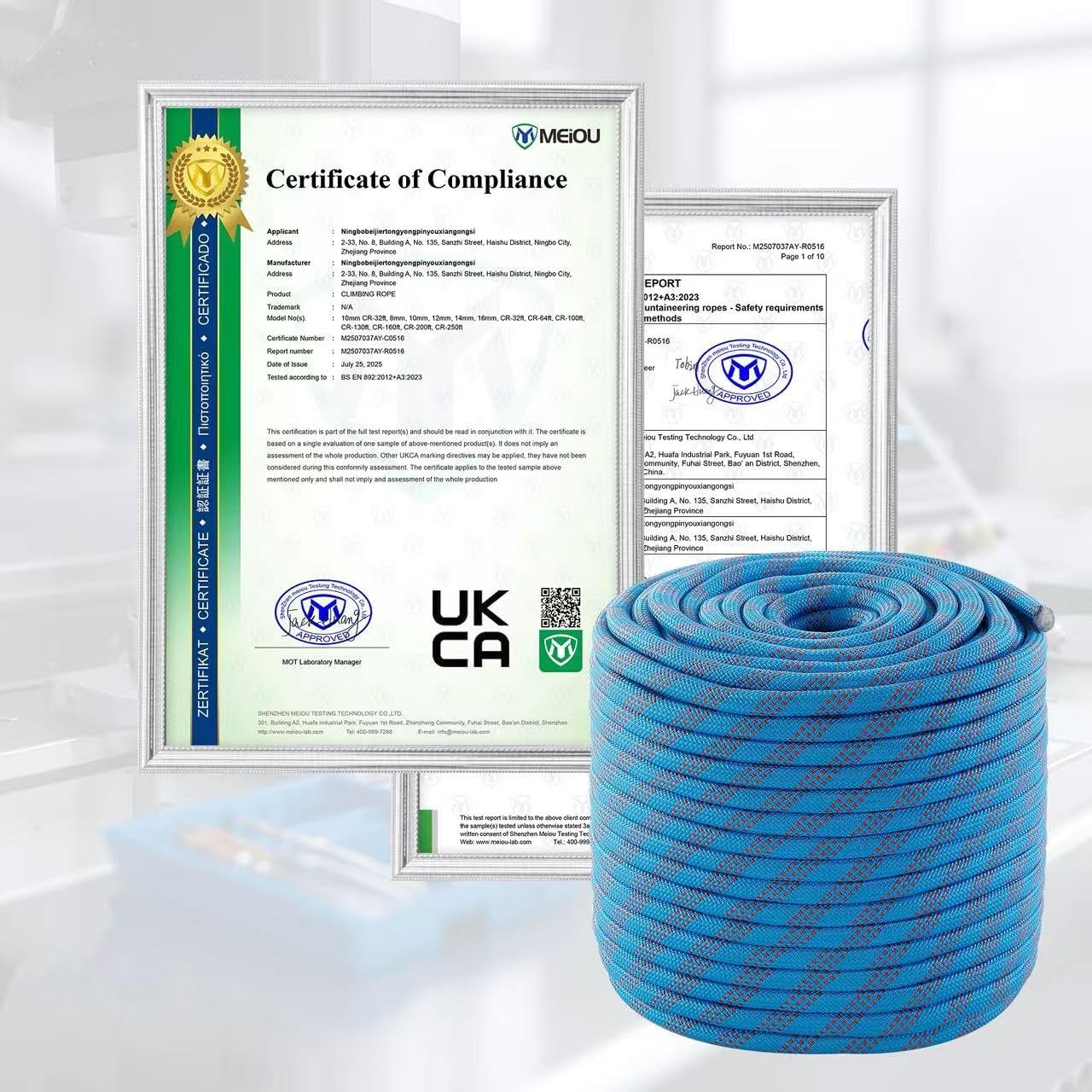 Arborist Rigging Rope Bull Rope, 1/2 Inch Outdoor 48 Strands Polyester Static Climbing Rope for Rappelling Tree Work