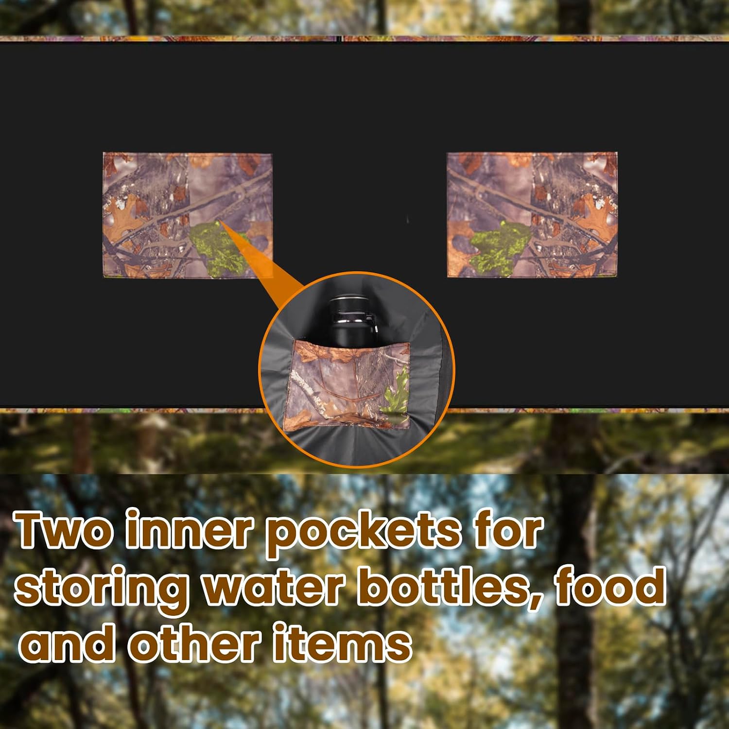 Hunting Tree Stand Blind Cover - 110"x40" Big 2-3 Person Treestand Camo Blind Cover, Universal Camouflage Ground