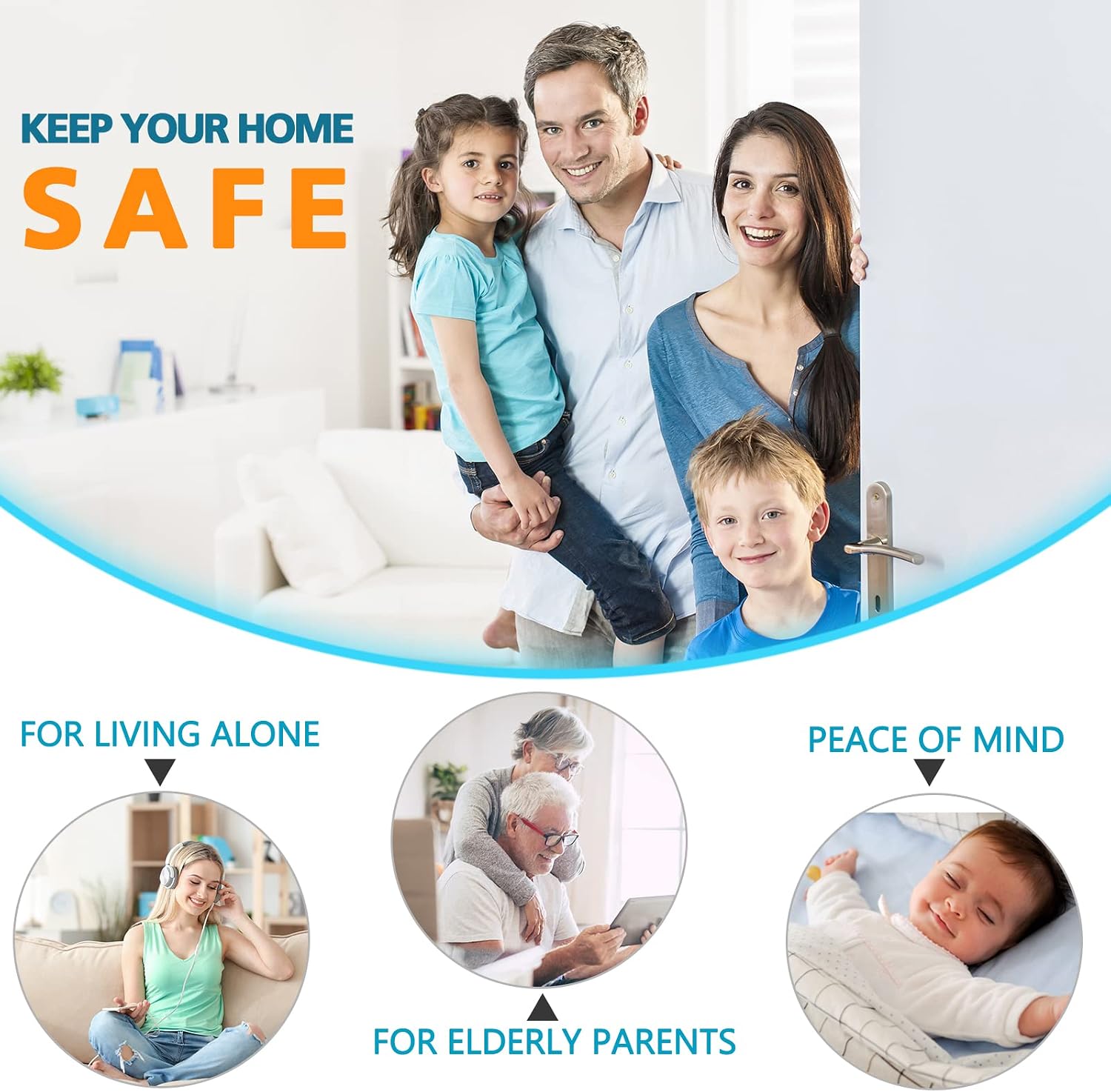 Door Lock for Front Door Kids Safety - Home Security Door Reinforcement Locks Child Proof for Doors Latches for Top