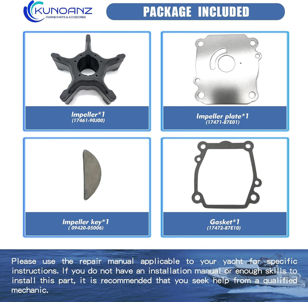 17400-90J20 Water Pump Impeller Kit for Suzuki Johnson 90-140 HP