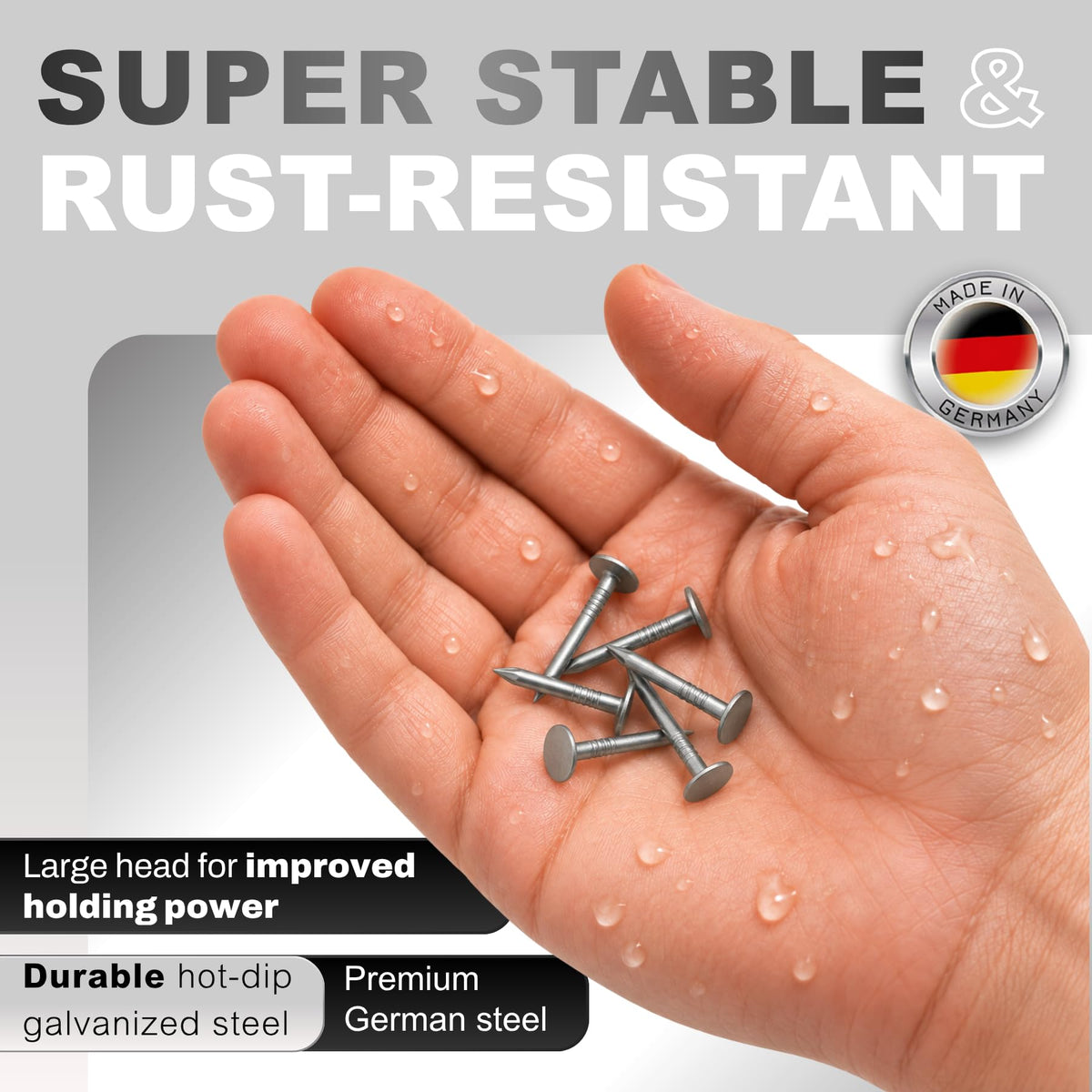 Roofing Nails, 0.79 in (20mm), Galvanized, 100 Pack