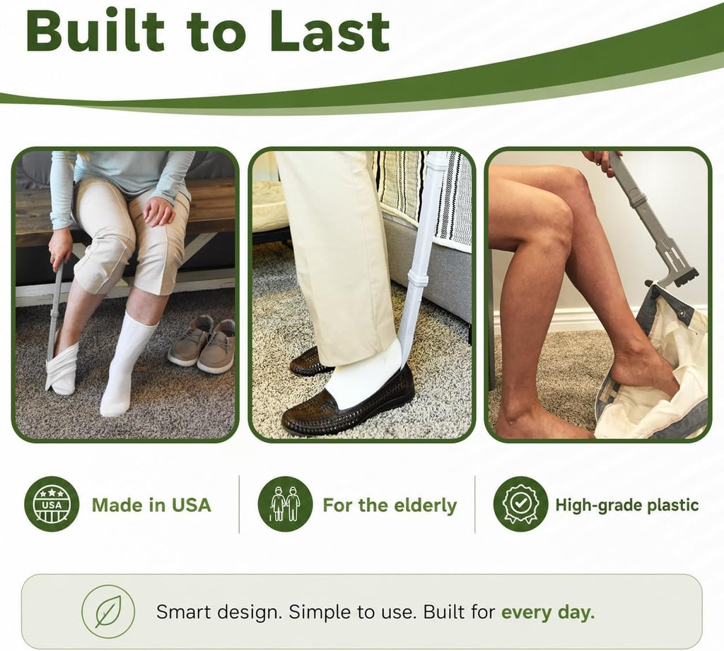 Easy Sock Otter 3-in-1 Dressing Aid, 34 Inch Shoe Horn and Sock Remover
