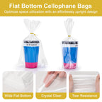 120Pcs Clear Cellophane Bags with Twist Ties, 8x11x3.1