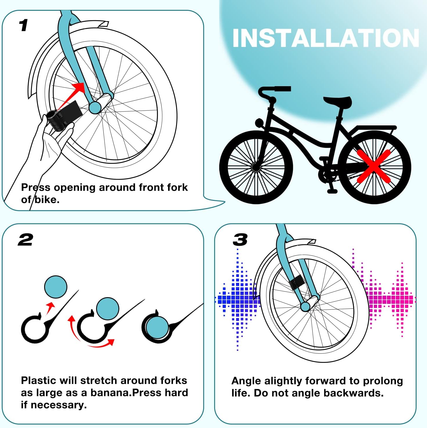 MOL Bicycle Sound Maker Exhaust System,Makes Your Bike Sound Like a Motorcycle（4pcs） (Black)