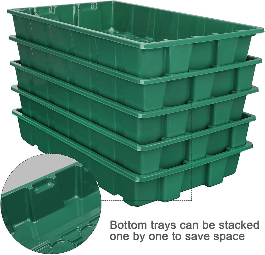 Seedling Trays Seed Starter Tray, 5-Pack Mini Propagator Plant Greenhouse Grow Kit with Humidity Vented Domes and