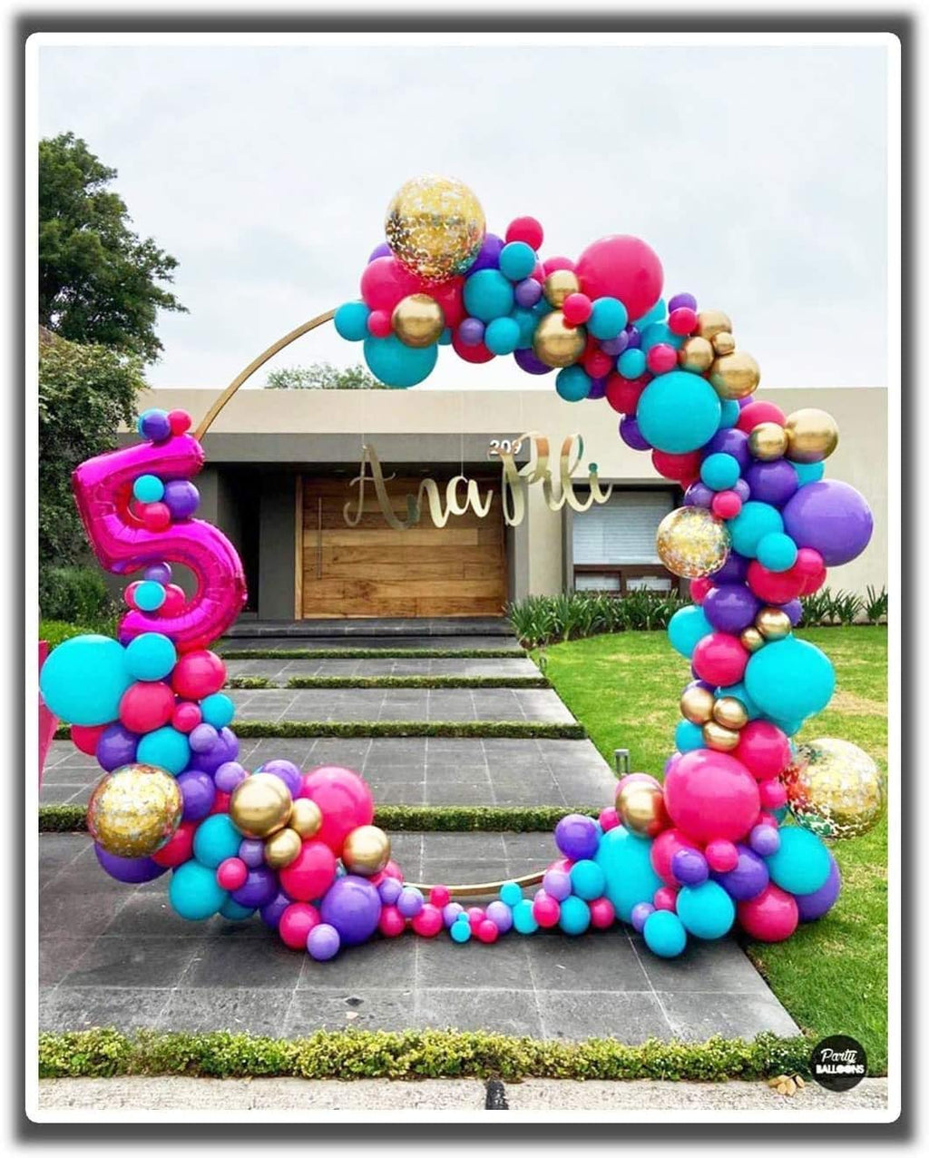 7.2ft Gold Metal Circle Balloon Arch Kit