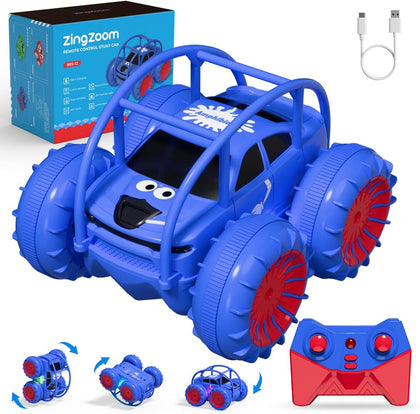 Remote Control Car, Fast Direct Charging RC Cars Amphibious 360° Rotating LED Rechargeable Stunt Car 2.4Ghz 4WD All