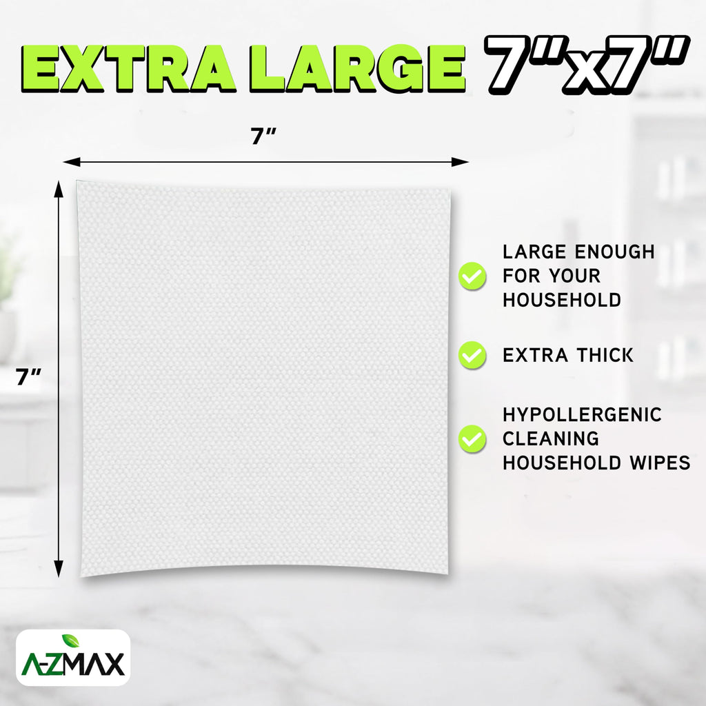 A-Z Max Multi-Purpose Cleaning Wipes, Extra Thick, 7 x 7 Inch, 152 Count
