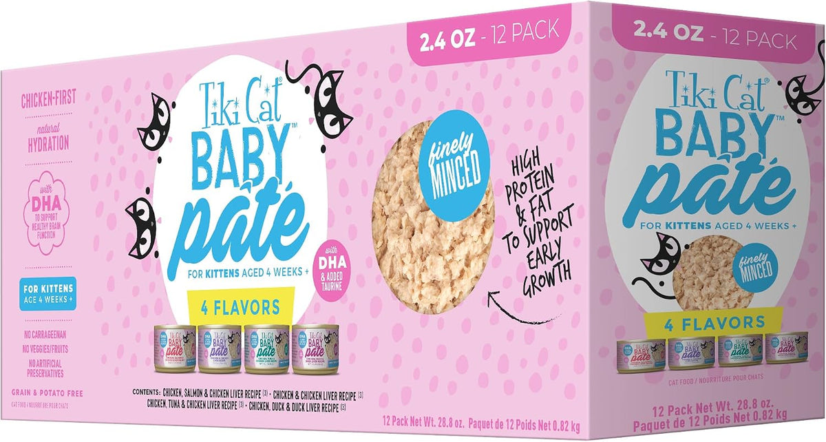 Baby Pate Wet Kitten Food, Variety Pack, 2.4 oz. Cans (12 Count)