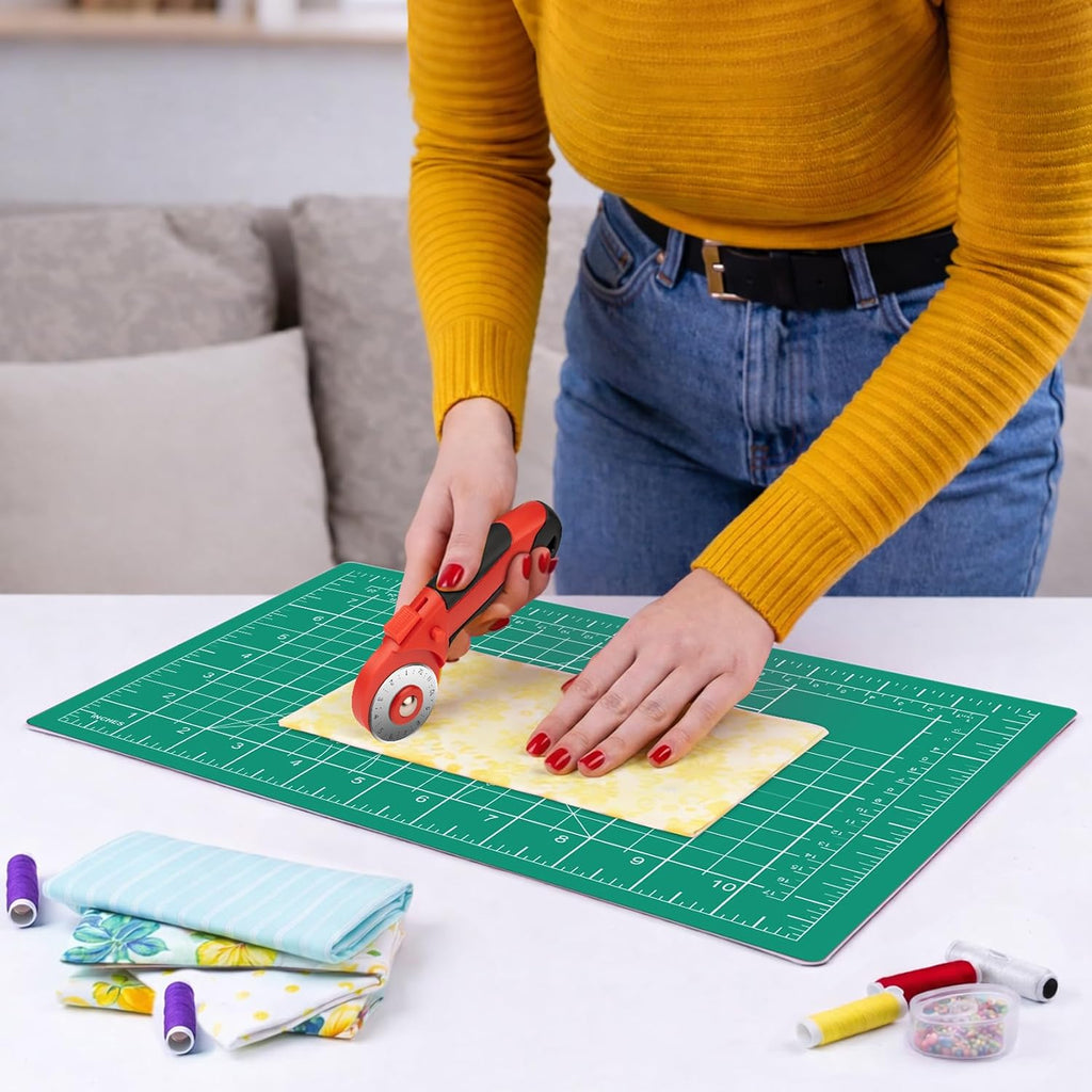 12in×18in Cutting Mat for Sewing, A3 Self Healing Cutting Craft Mat | A3 Green Cutting Mat for Rotary Cutter, Sewing