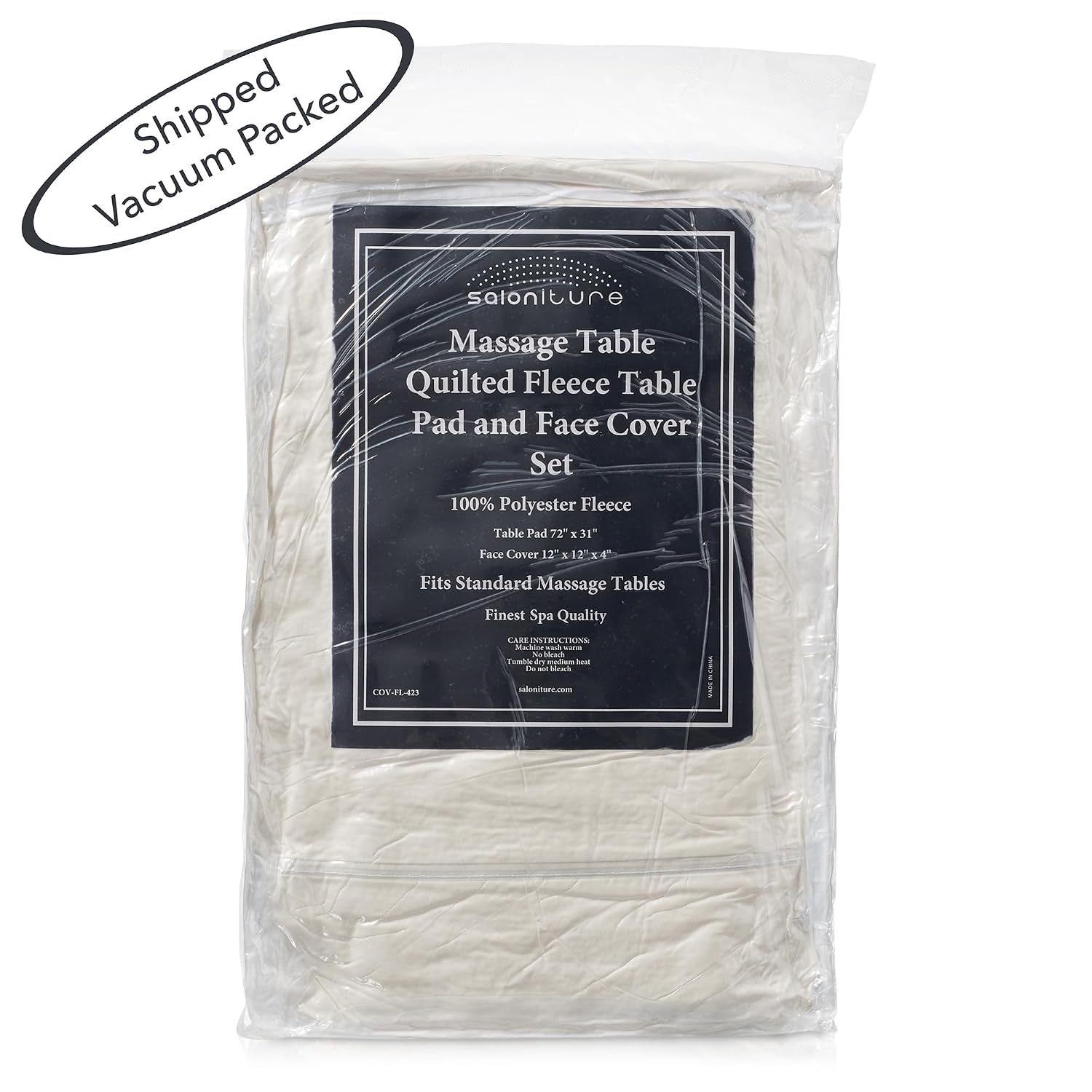 Fleece Reversible Quilted Massage Table Pad & Face Cradle Set - Soft and Comfortable 1/2" Thick Facial Bed and