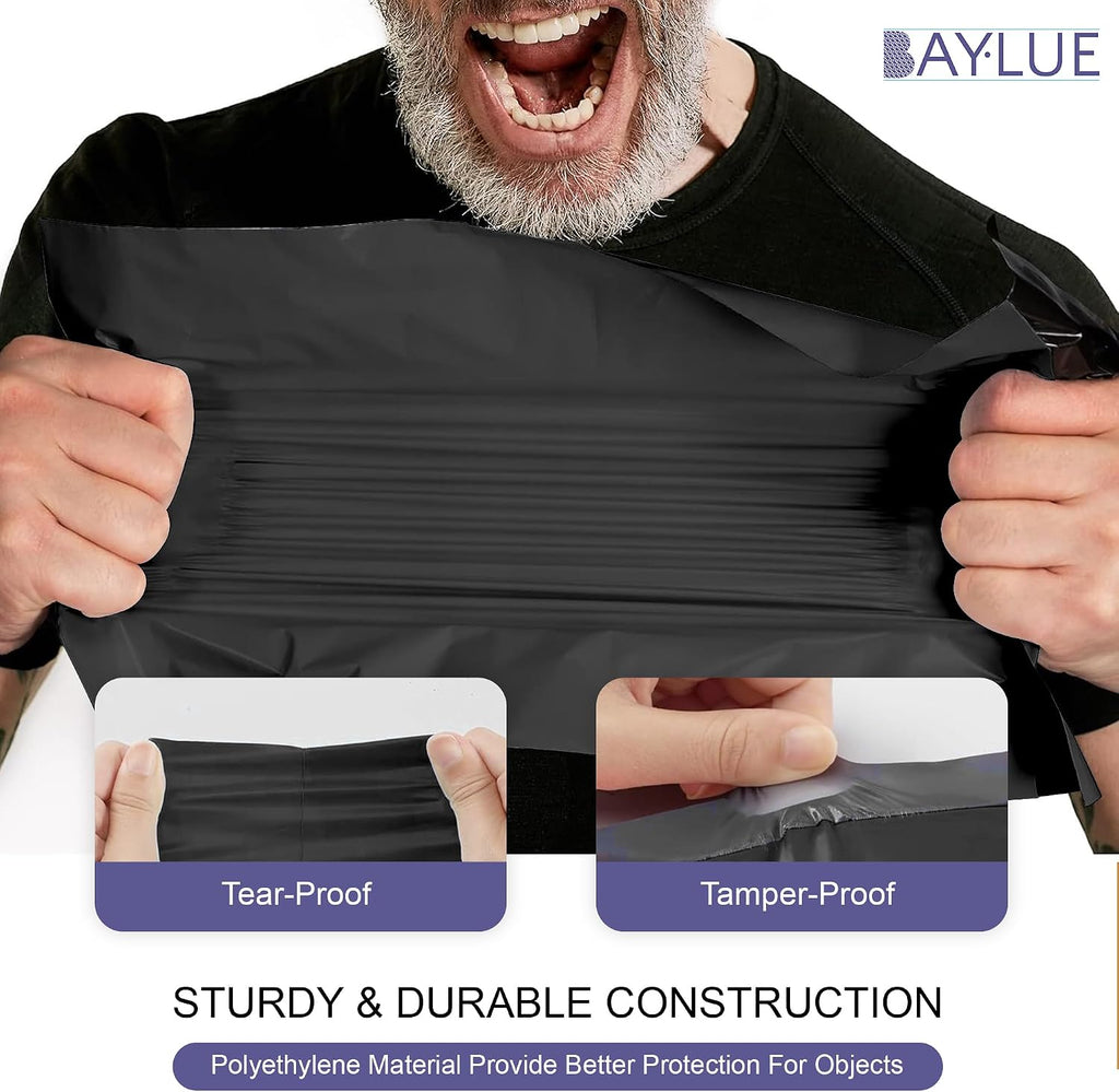 Black Poly Mailers 19x24, Self Seal Shipping & Mailing Bags, 300 Pack Bulk