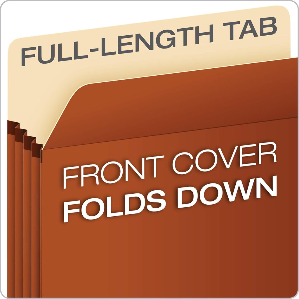 Expanding File Pockets, File Organizers for School, Home or Office, Letter Size, Redrope, 3.5" Expansion, Reinforced