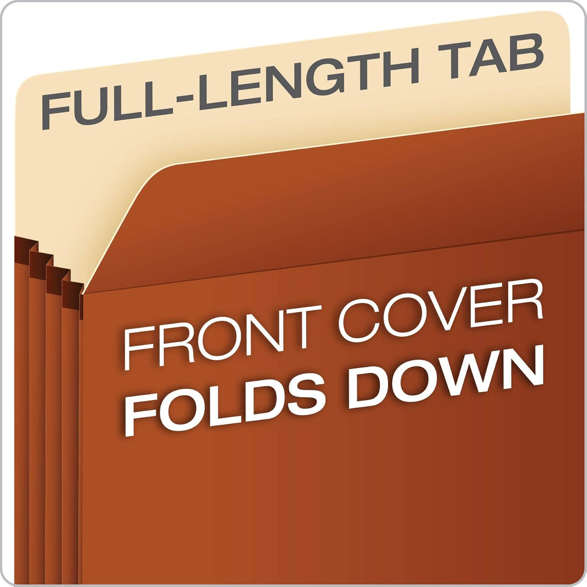 Expanding File Pockets, File Organizers for School, Home or Office, Letter Size, Redrope, 3.5" Expansion, Reinforced