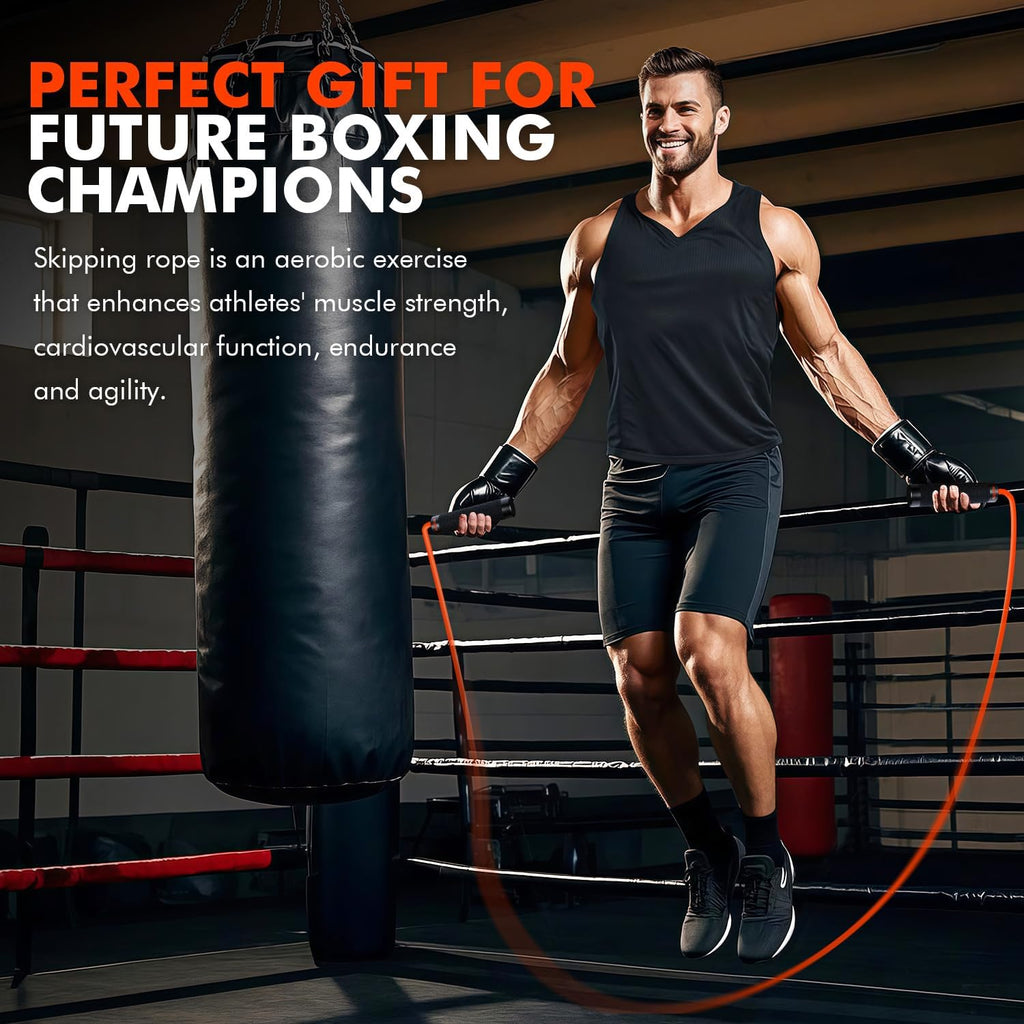 Jump Rope, Weighted Jump Rope for Men Women, Adjustable 1lb Heavy Skipping Ropes, Suitable for Boxing, Cardio, Home